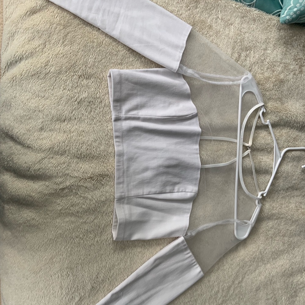 While Long Sleeve Crop Top